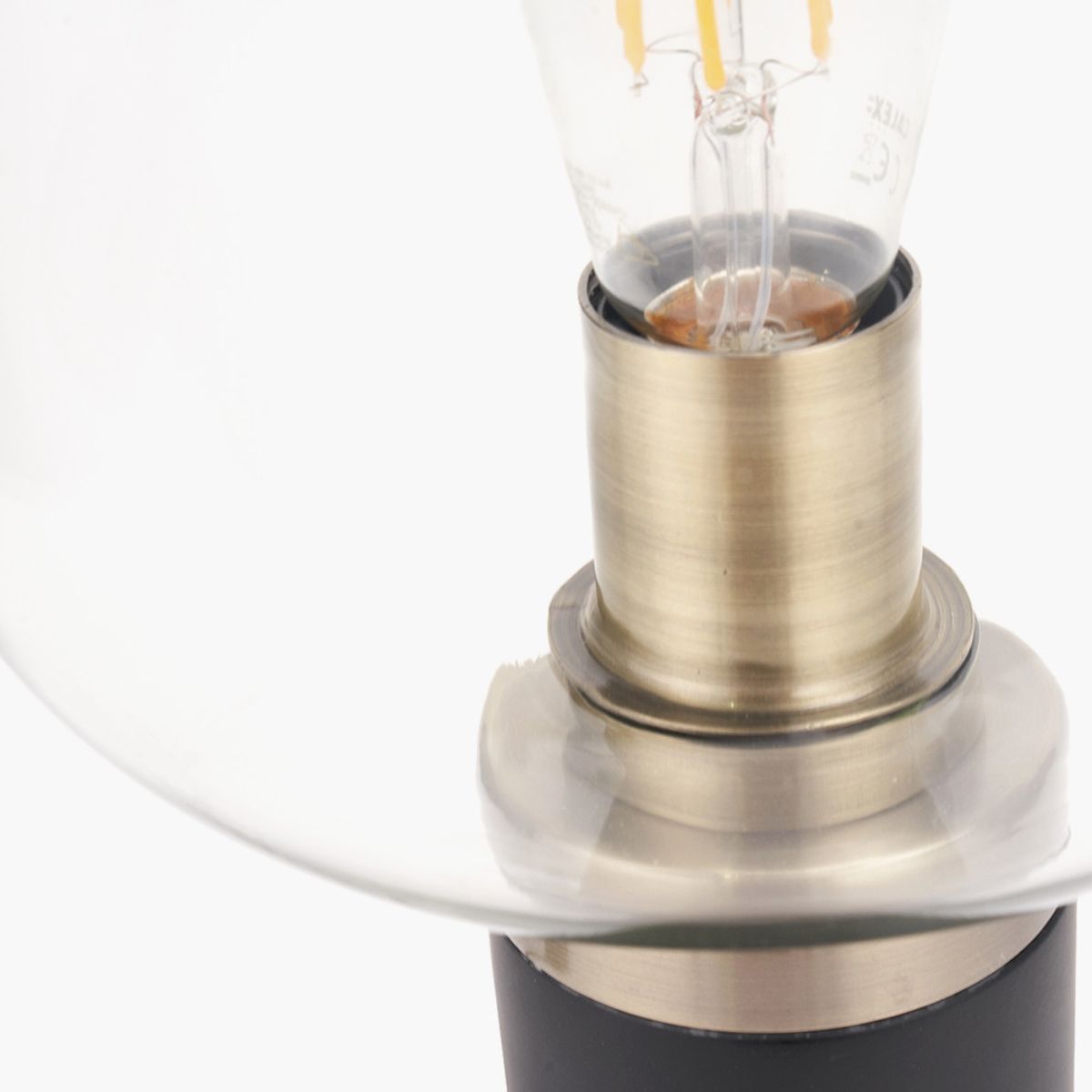 Pacific Lifestyle Florence Black Metal and Glass Table Lamp