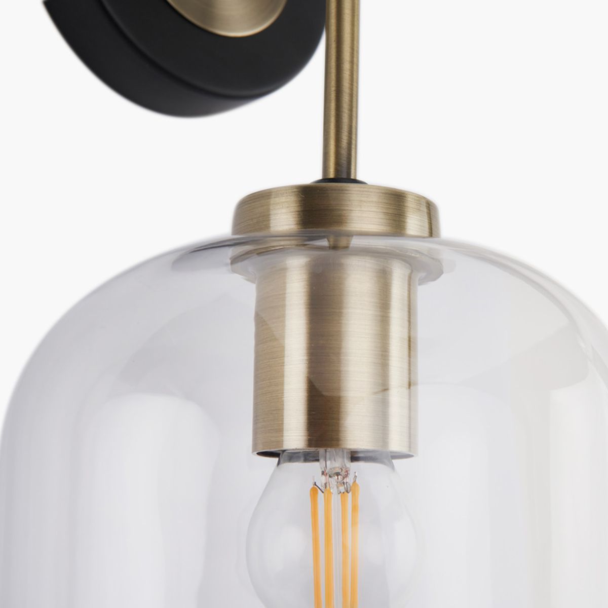 Pacific Lifestyle Florence Black Metal and Glass Wall Light