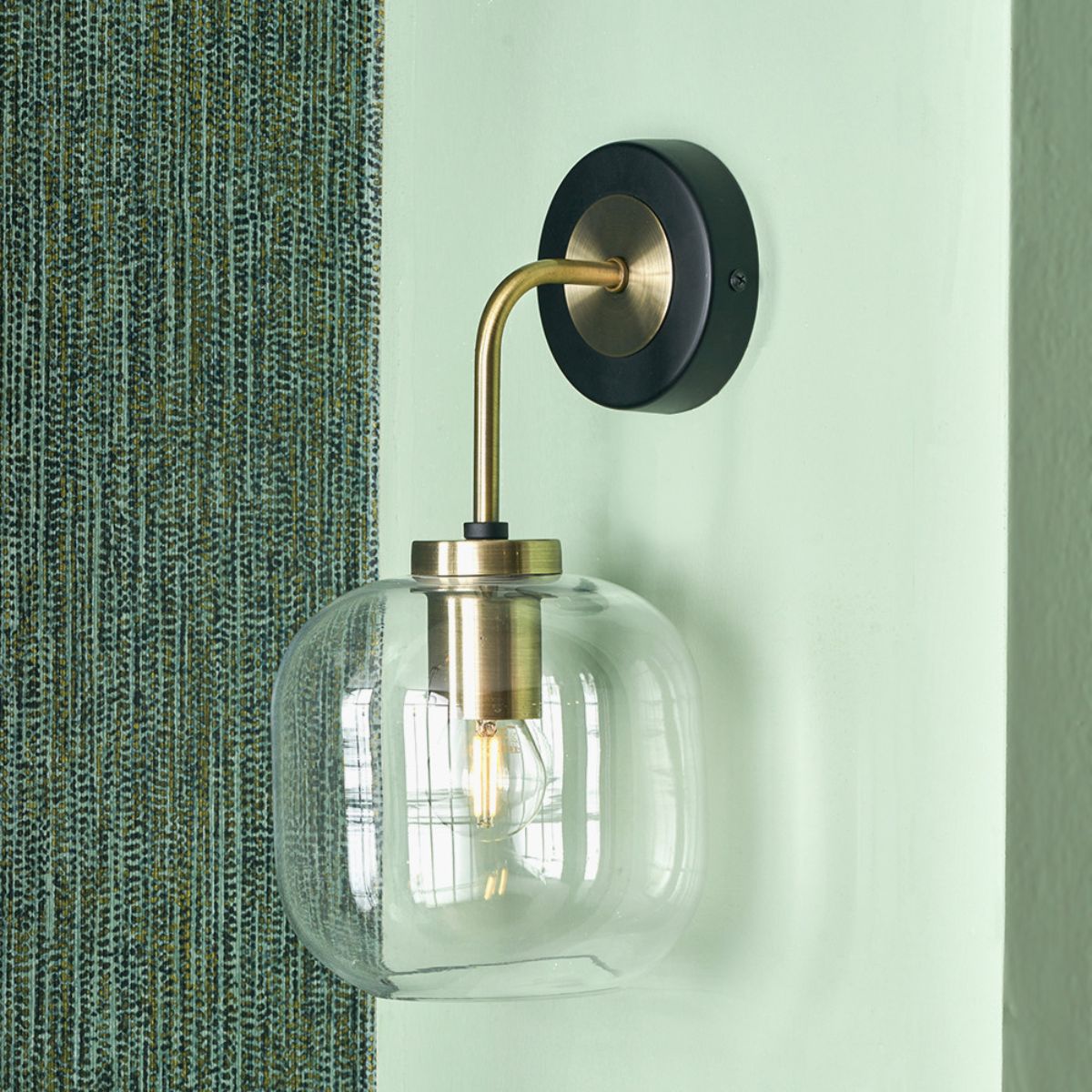 Pacific Lifestyle Florence Black Metal and Glass Wall Light