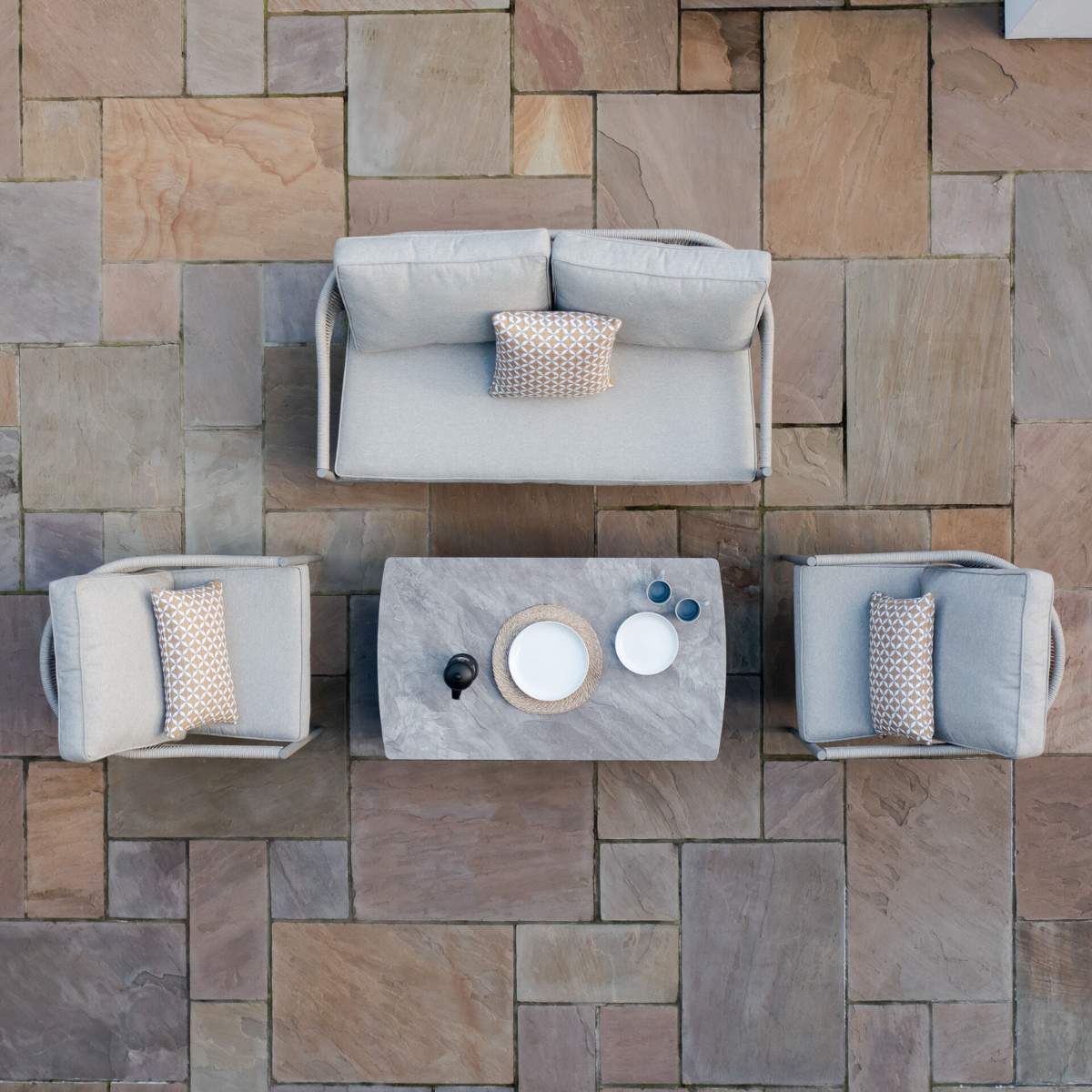 Maze Florence Rope Weave 2 Seat Sofa Set