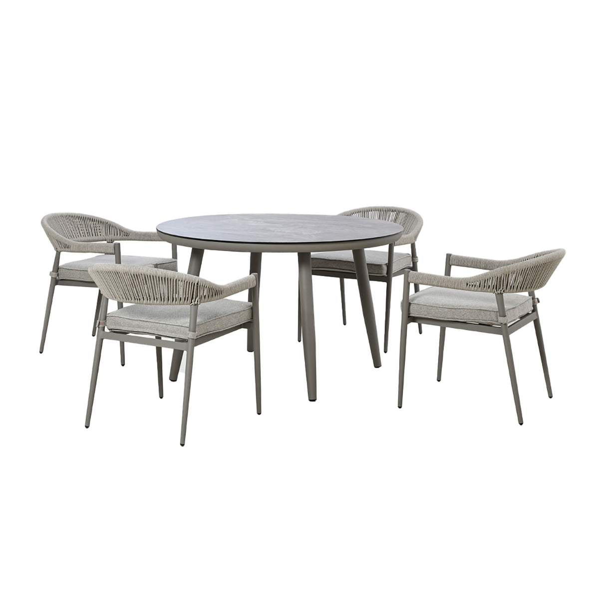 Maze Florence Rope Weave 4 Seat Round Dining Set