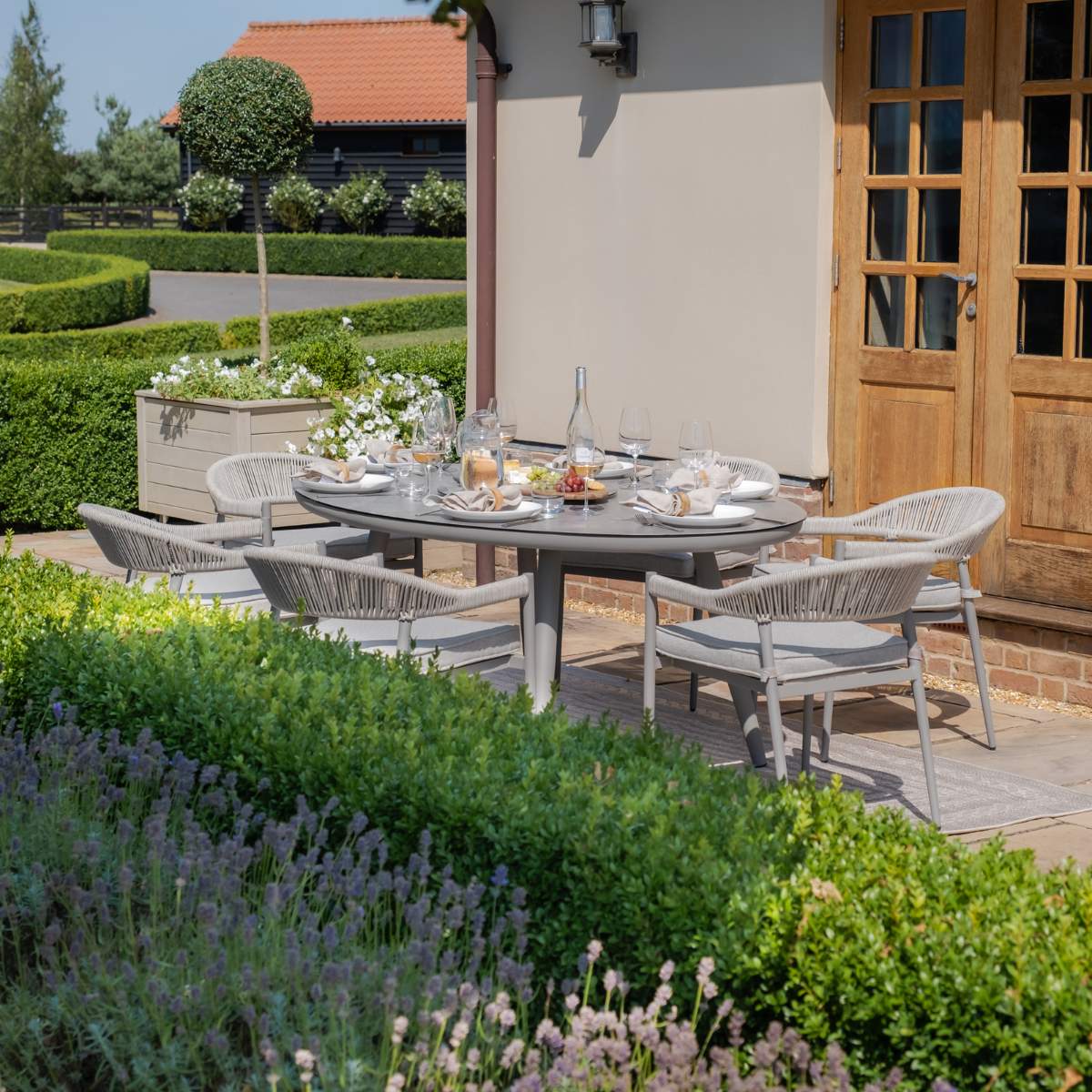 Maze Florence Rope Weave 6 Seat Oval Dining Set