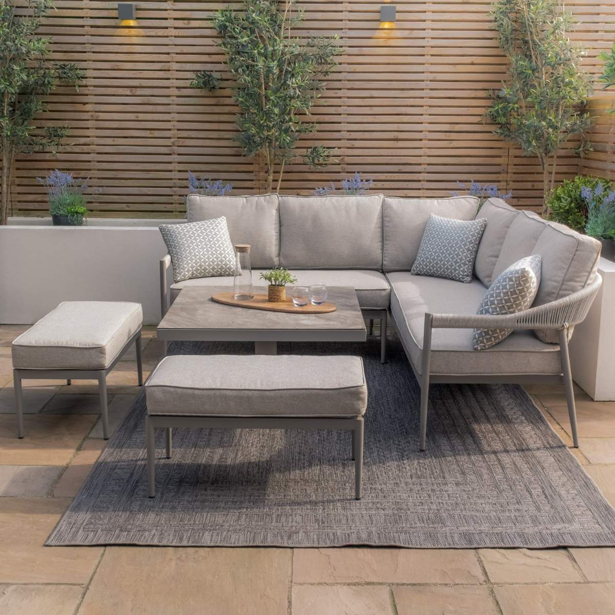 Maze Florence Rope Weave Corner Dining Set