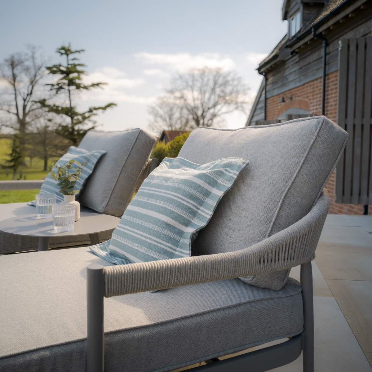 Maze Florence Rope Weave Double Sunloungers