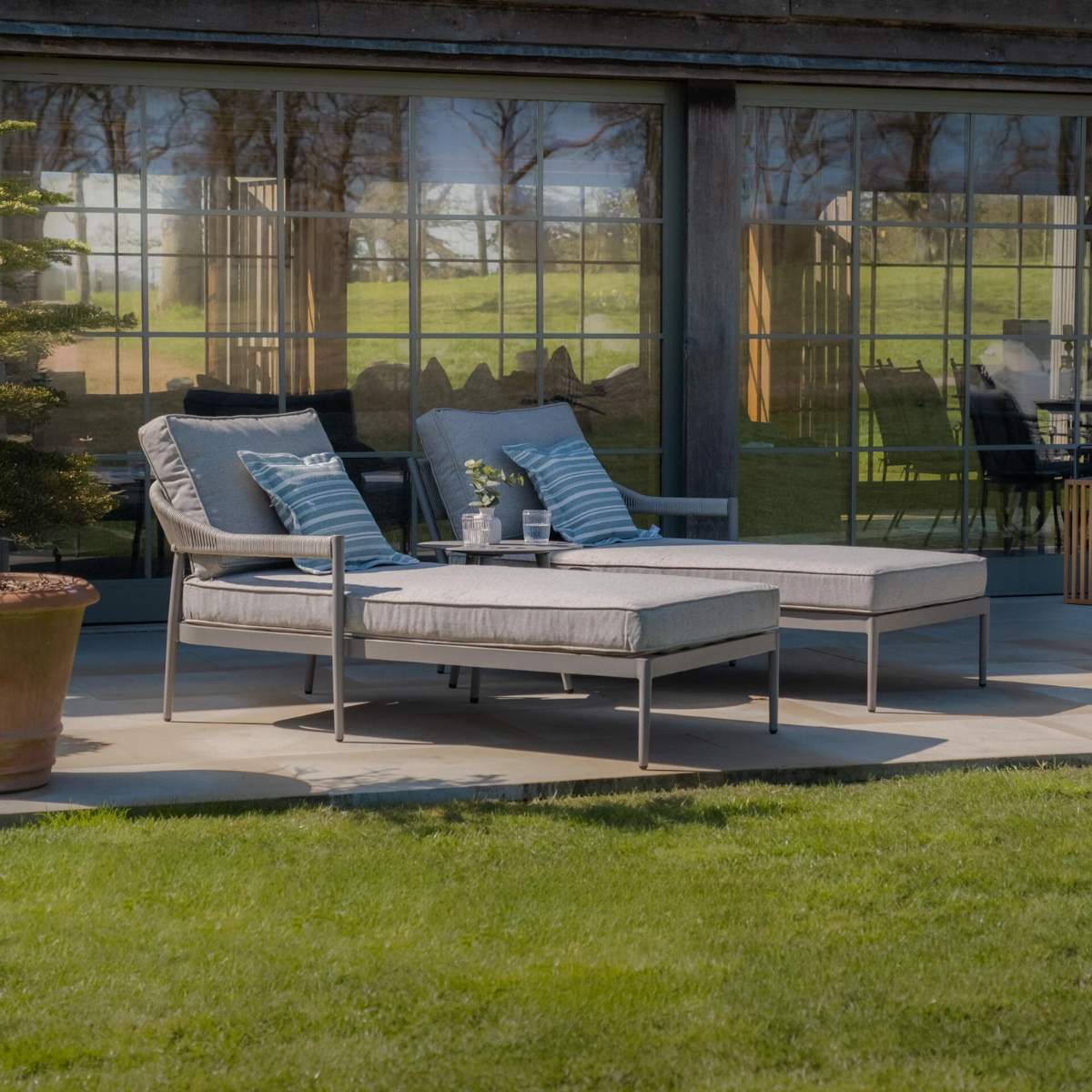 Maze Florence Rope Weave Double Sunloungers