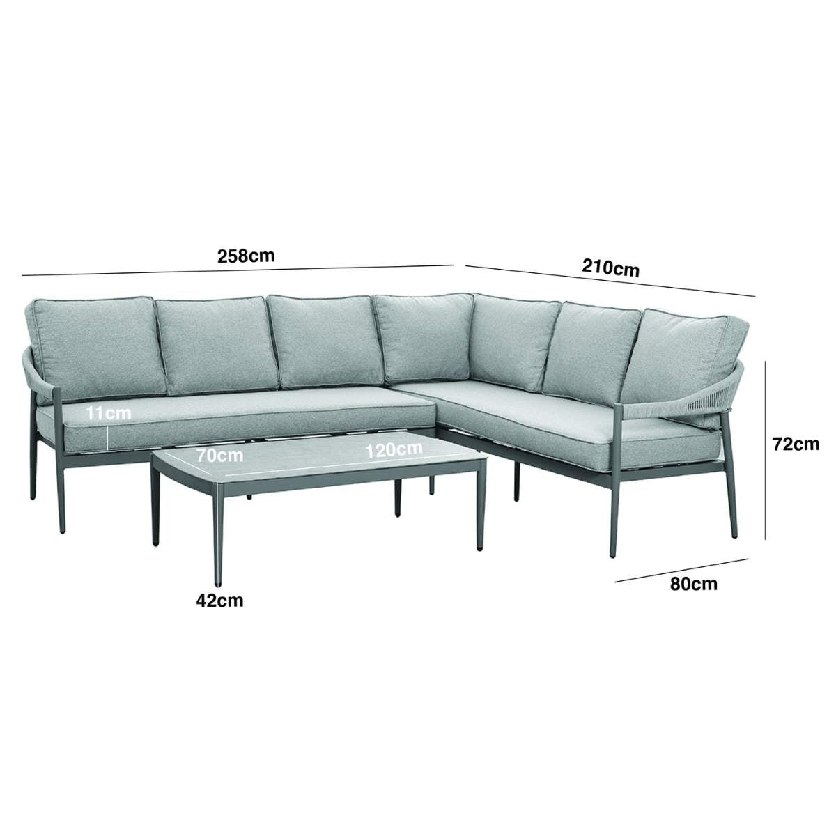 Maze Florence Rope Weave Large Corner Sofa Set