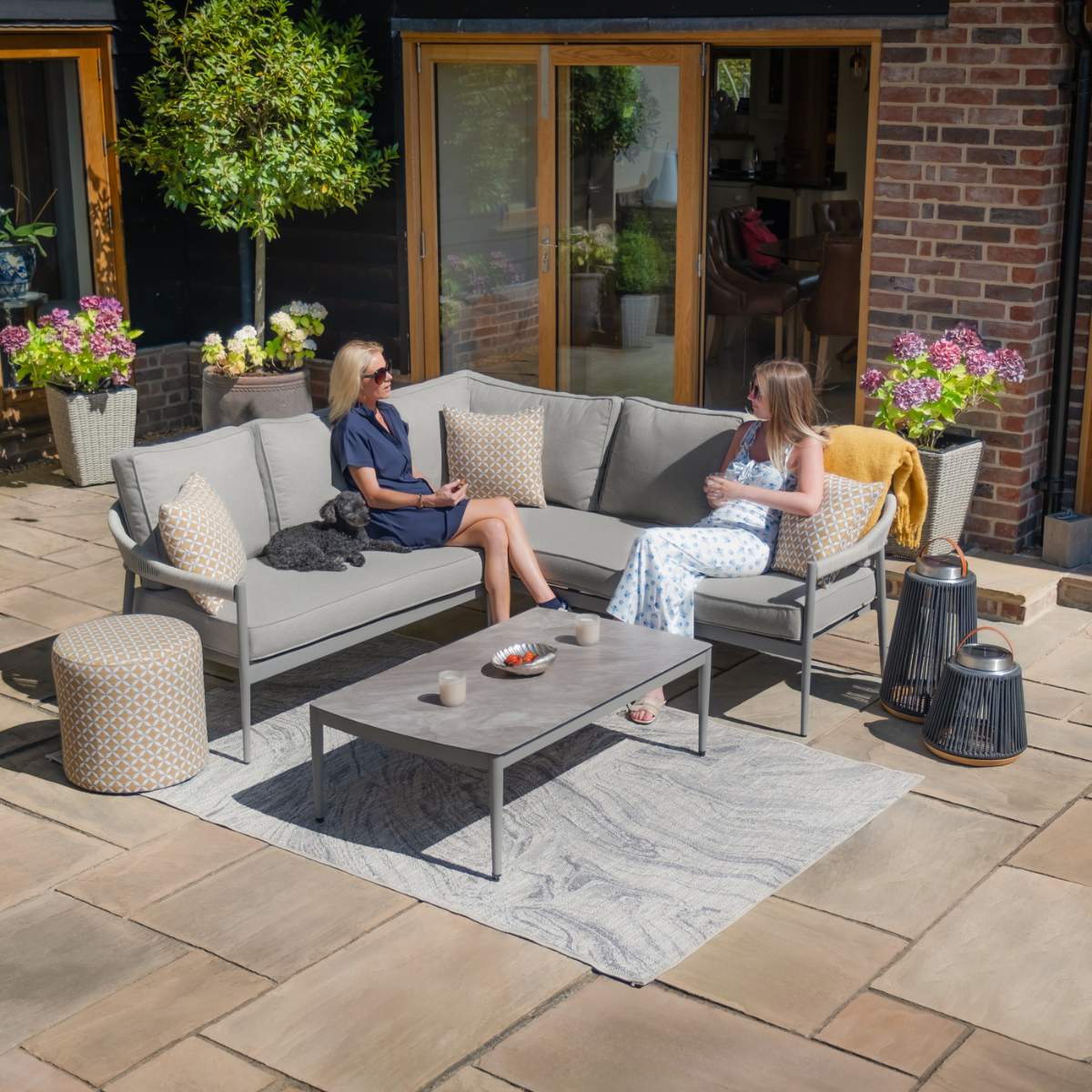 Maze Florence Rope Weave Small Corner Sofa Set
