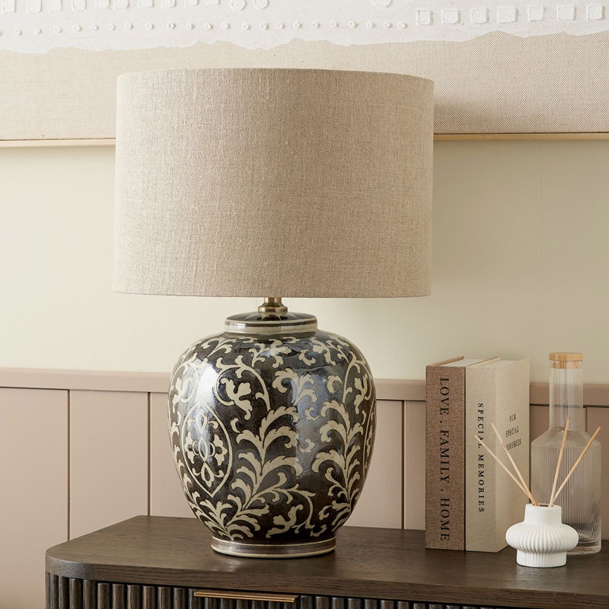 Pacific Lifestyle Florentine Grey and White Ceramic Table Lamp Base
