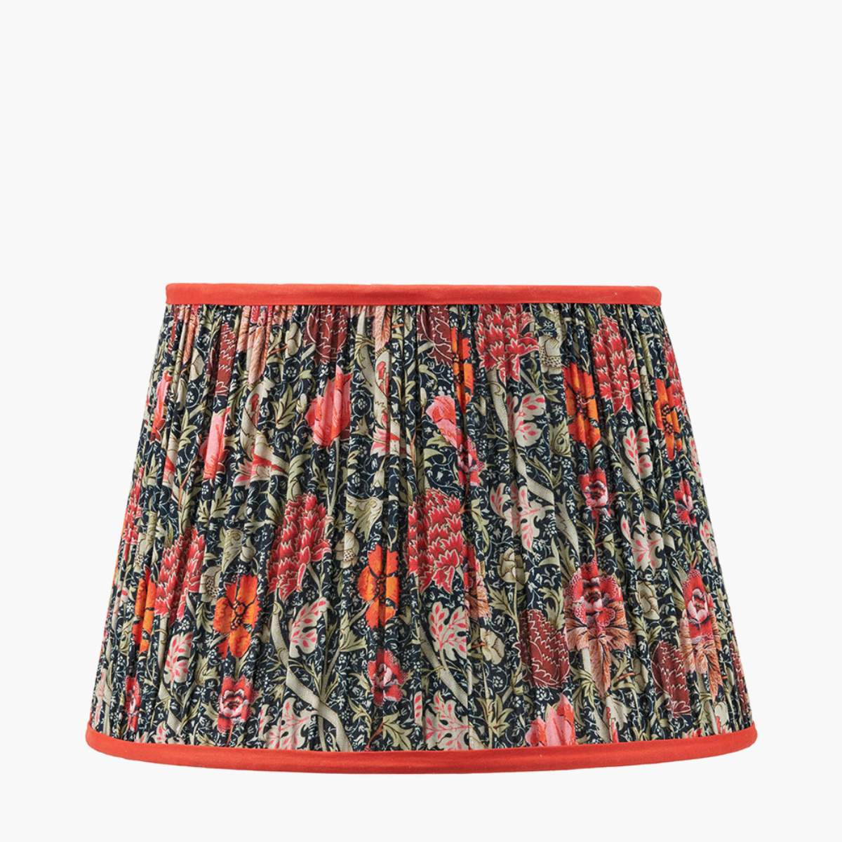Pacific Lifestyle Floressa Red Floral Patterned Mushroom Pleat Tapered Lamp Shade