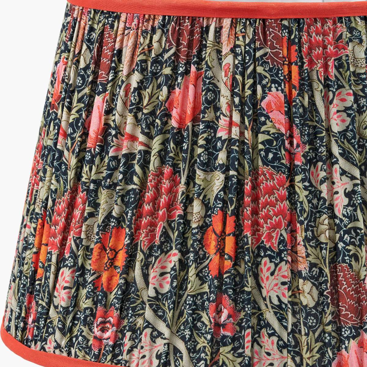 Pacific Lifestyle Floressa Red Floral Patterned Mushroom Pleat Tapered Lamp Shade