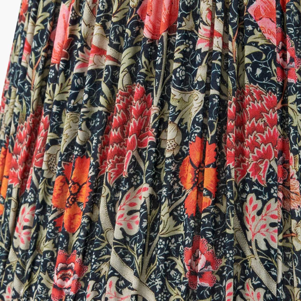 Pacific Lifestyle Floressa Red Floral Patterned Mushroom Pleat Tapered Lamp Shade