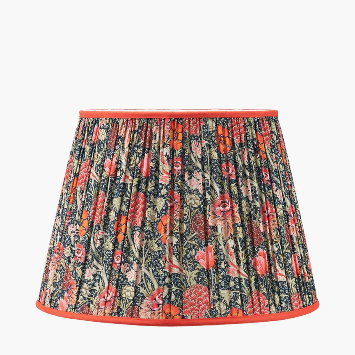 Pacific Lifestyle Floressa Red Floral Patterned Mushroom Pleat Tapered Lamp Shade