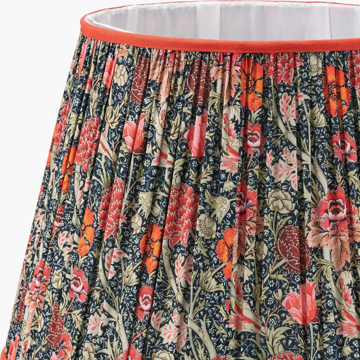 Pacific Lifestyle Floressa Red Floral Patterned Mushroom Pleat Tapered Lamp Shade
