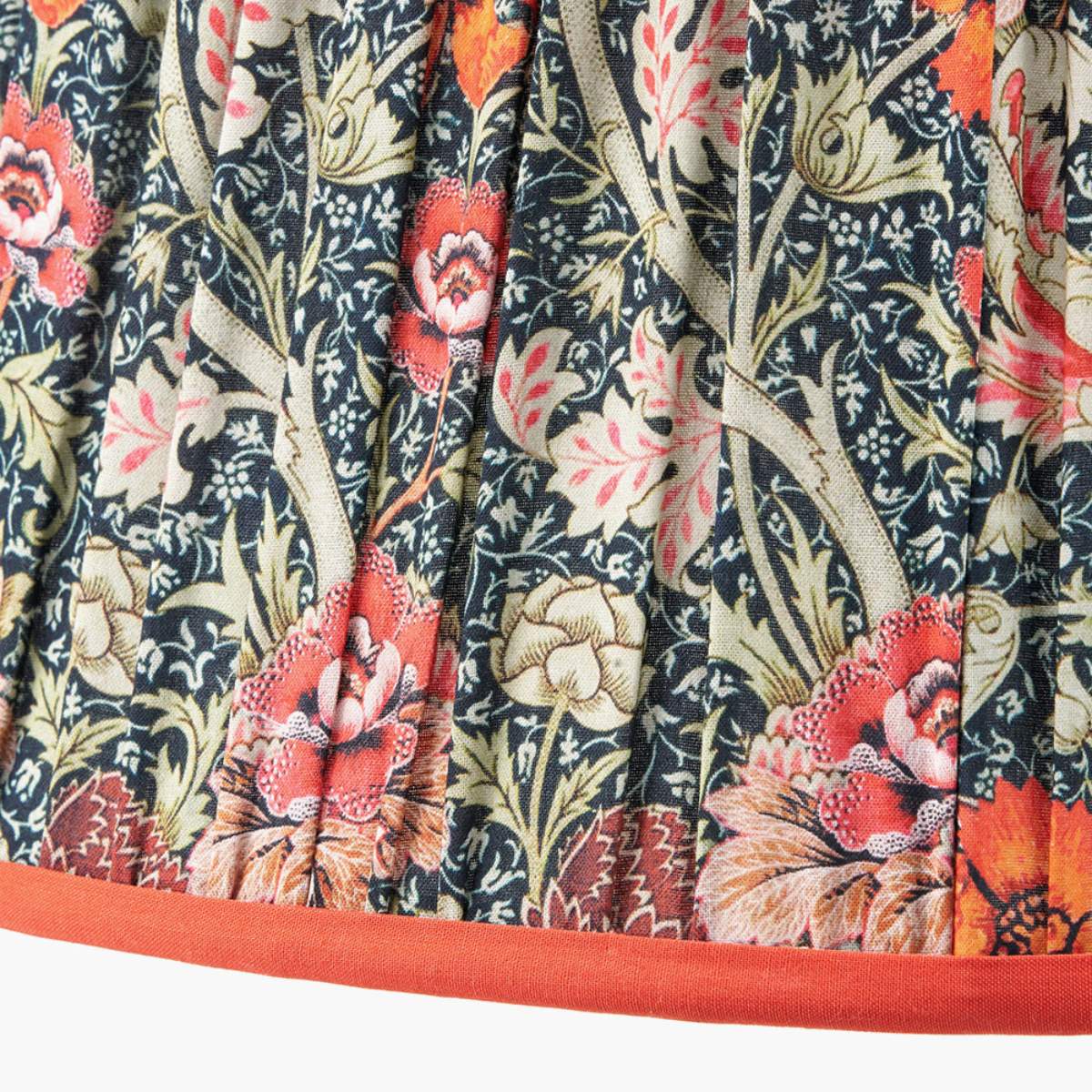 Pacific Lifestyle Floressa Red Floral Patterned Mushroom Pleat Tapered Lamp Shade