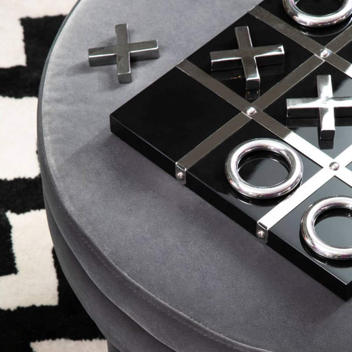 Beaumonde Home Flos Black And Silver Tic Tac Toe Game