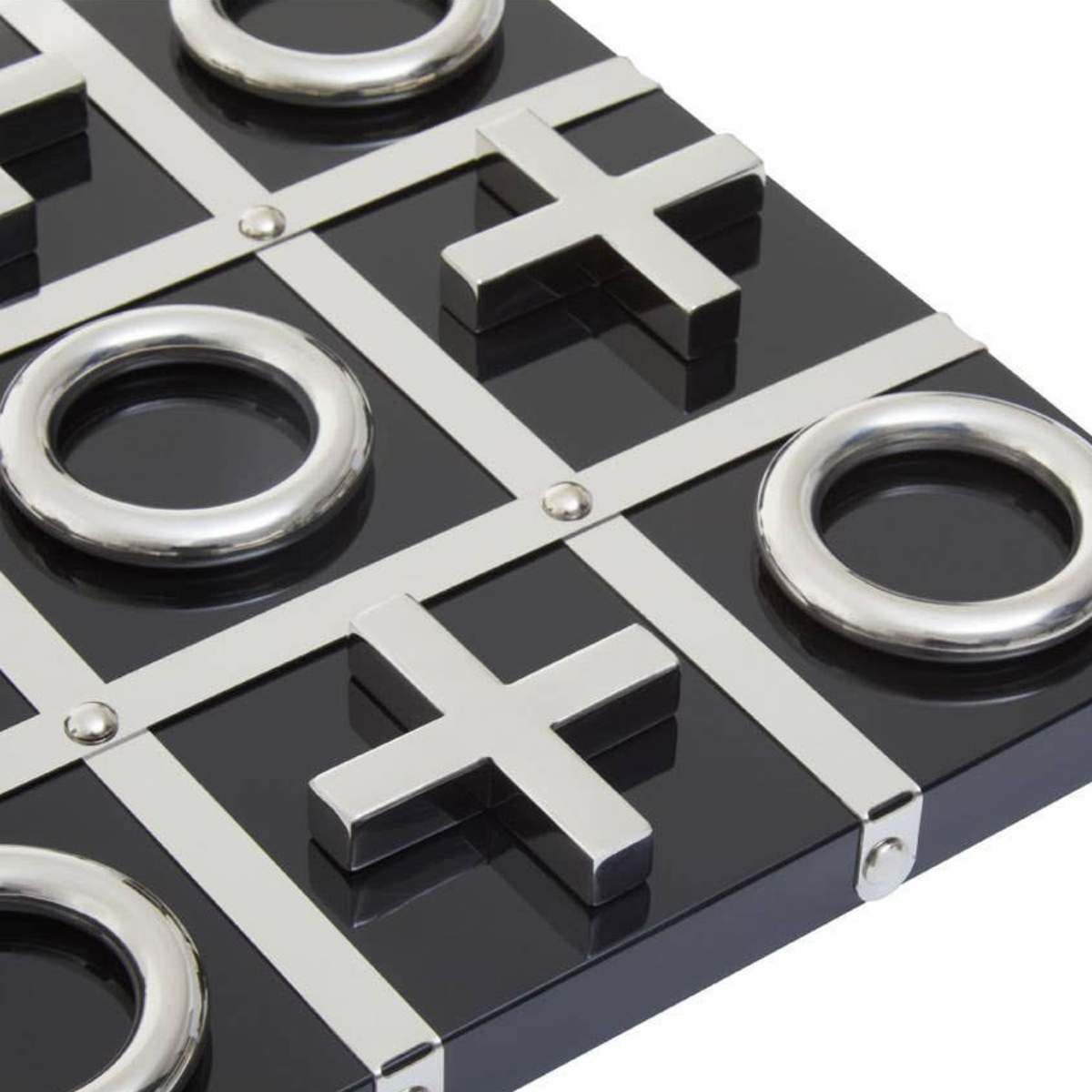 Beaumonde Home Flos Black And Silver Tic Tac Toe Game