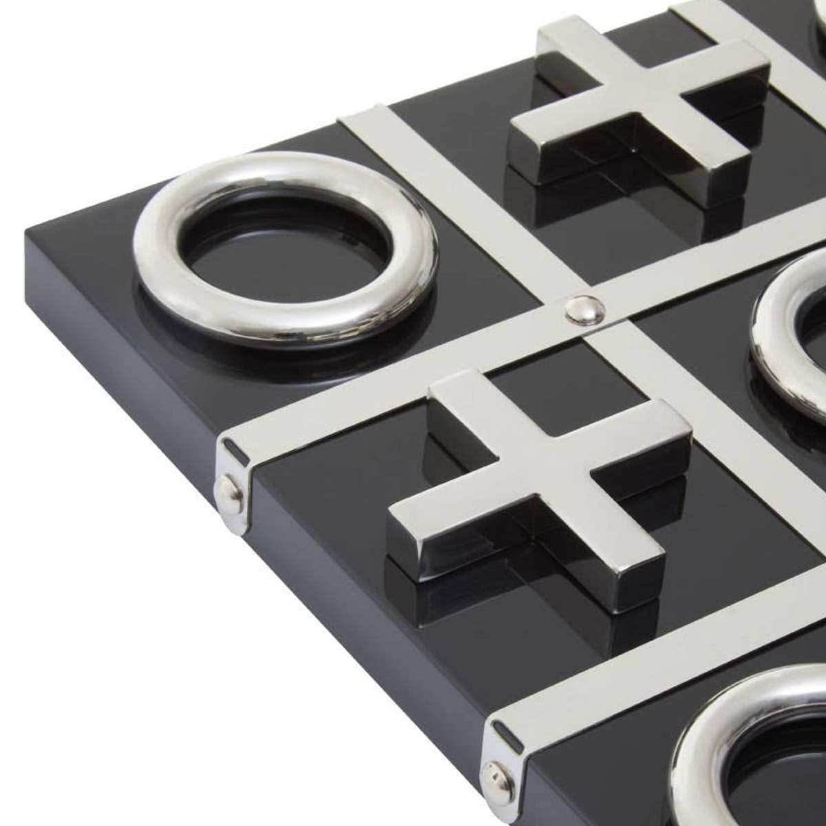Beaumonde Home Flos Black And Silver Tic Tac Toe Game