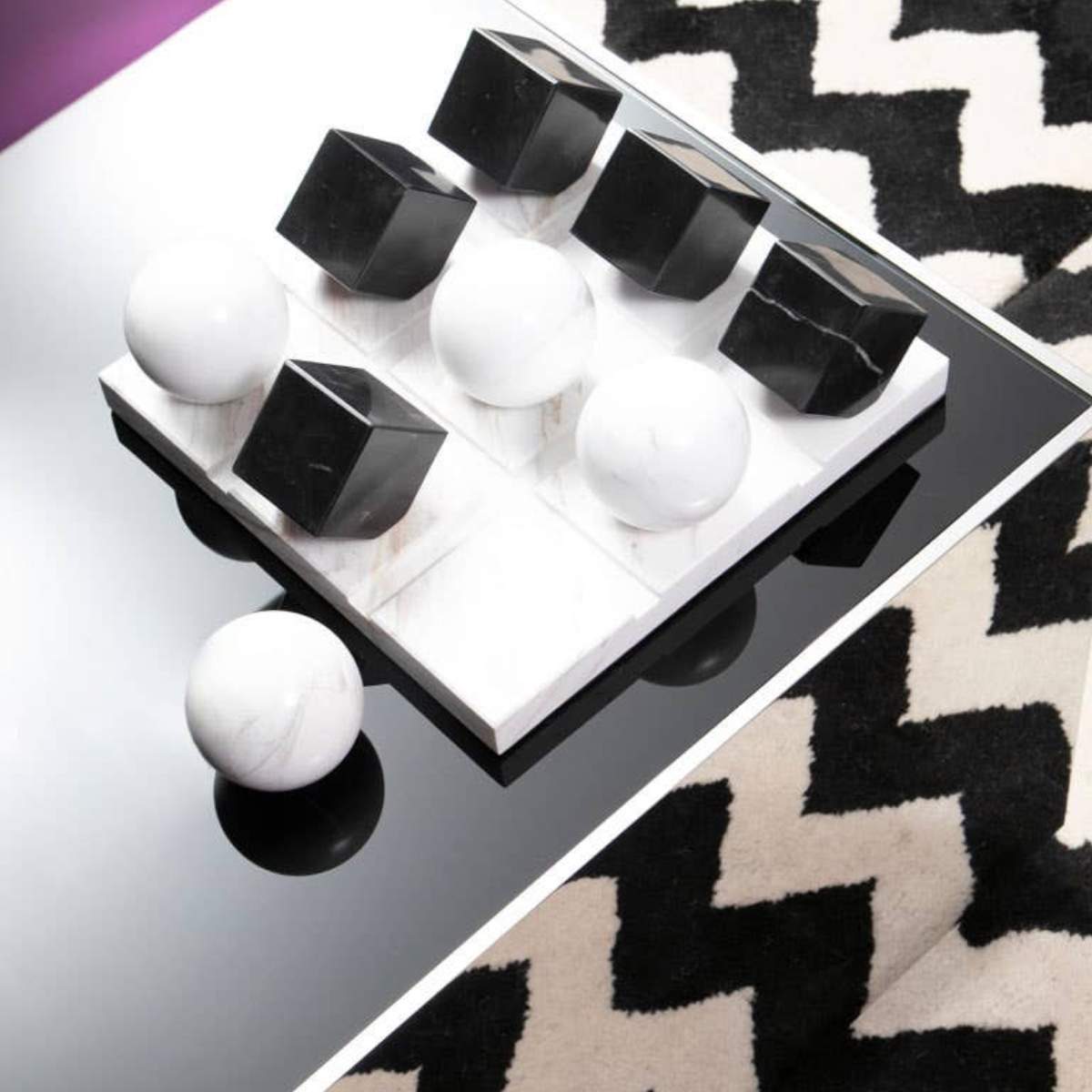 Beaumonde Home Flos Black And White Tic Tac Toe Game