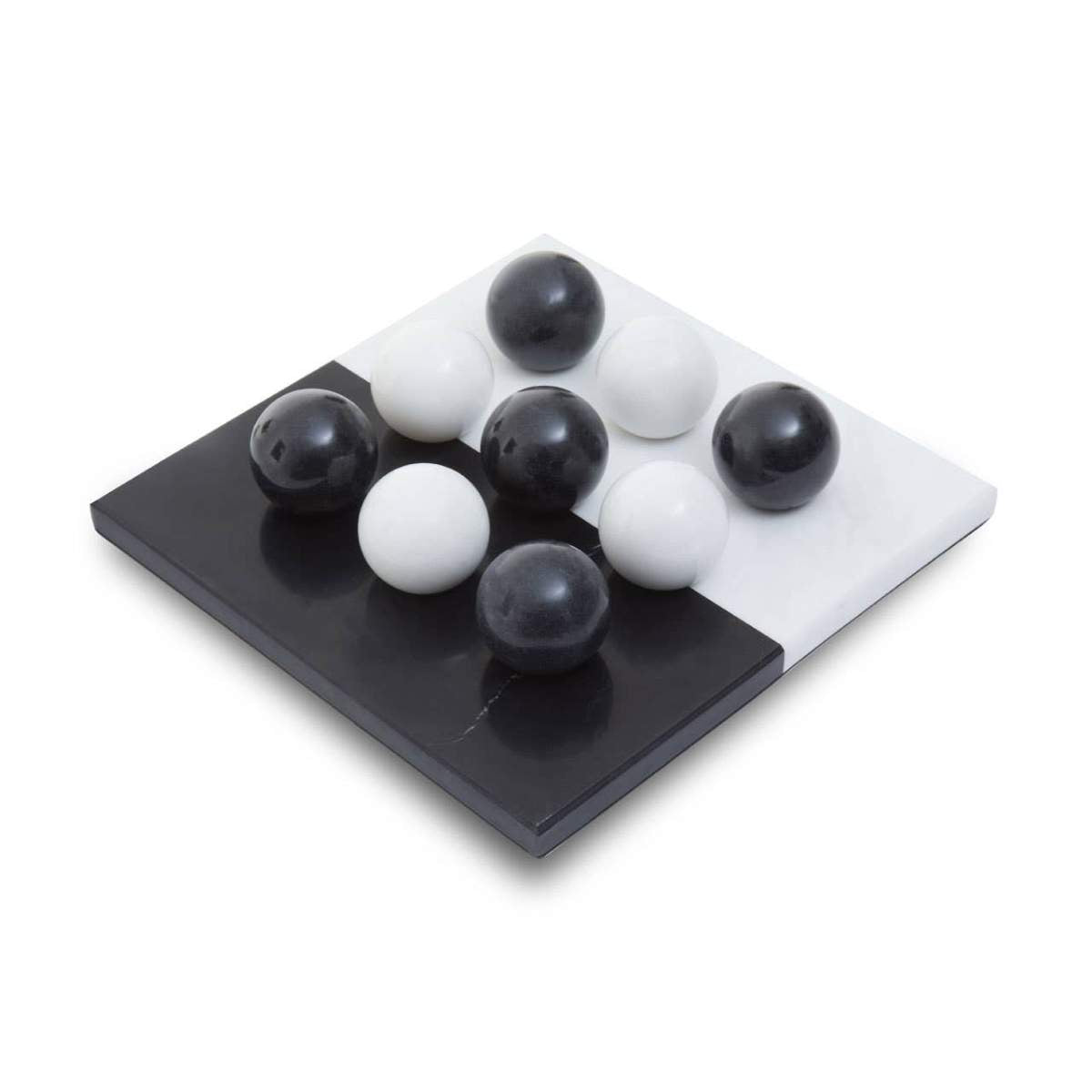Beaumonde Home Flos Black And White Tic Tac Toe Marble Game