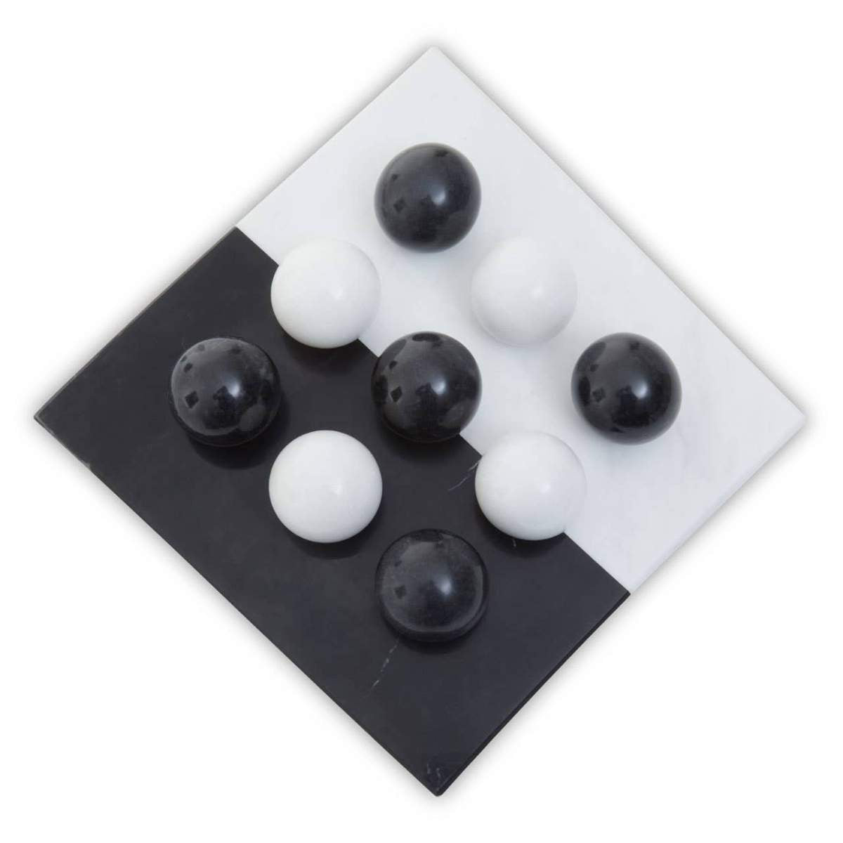 Beaumonde Home Flos Black And White Tic Tac Toe Marble Game