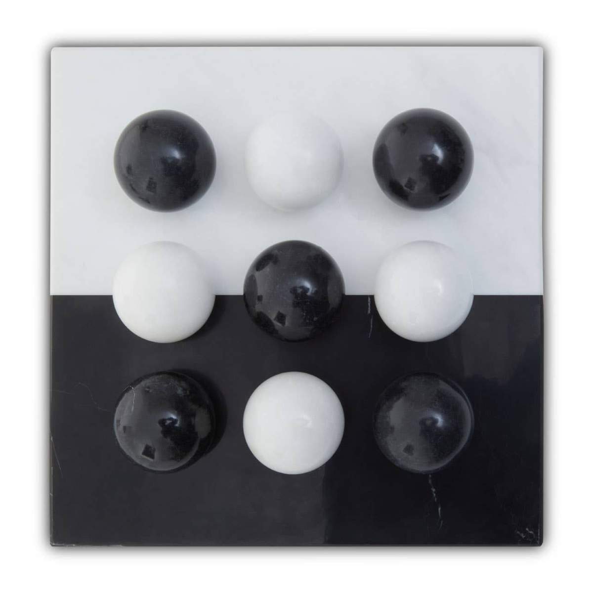 Beaumonde Home Flos Black And White Tic Tac Toe Marble Game
