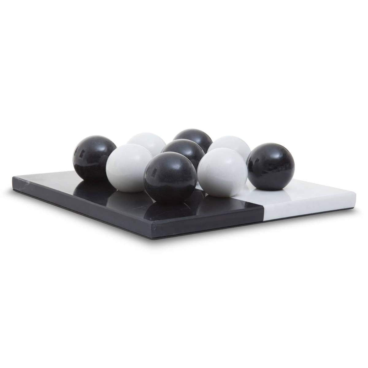 Beaumonde Home Flos Black And White Tic Tac Toe Marble Game
