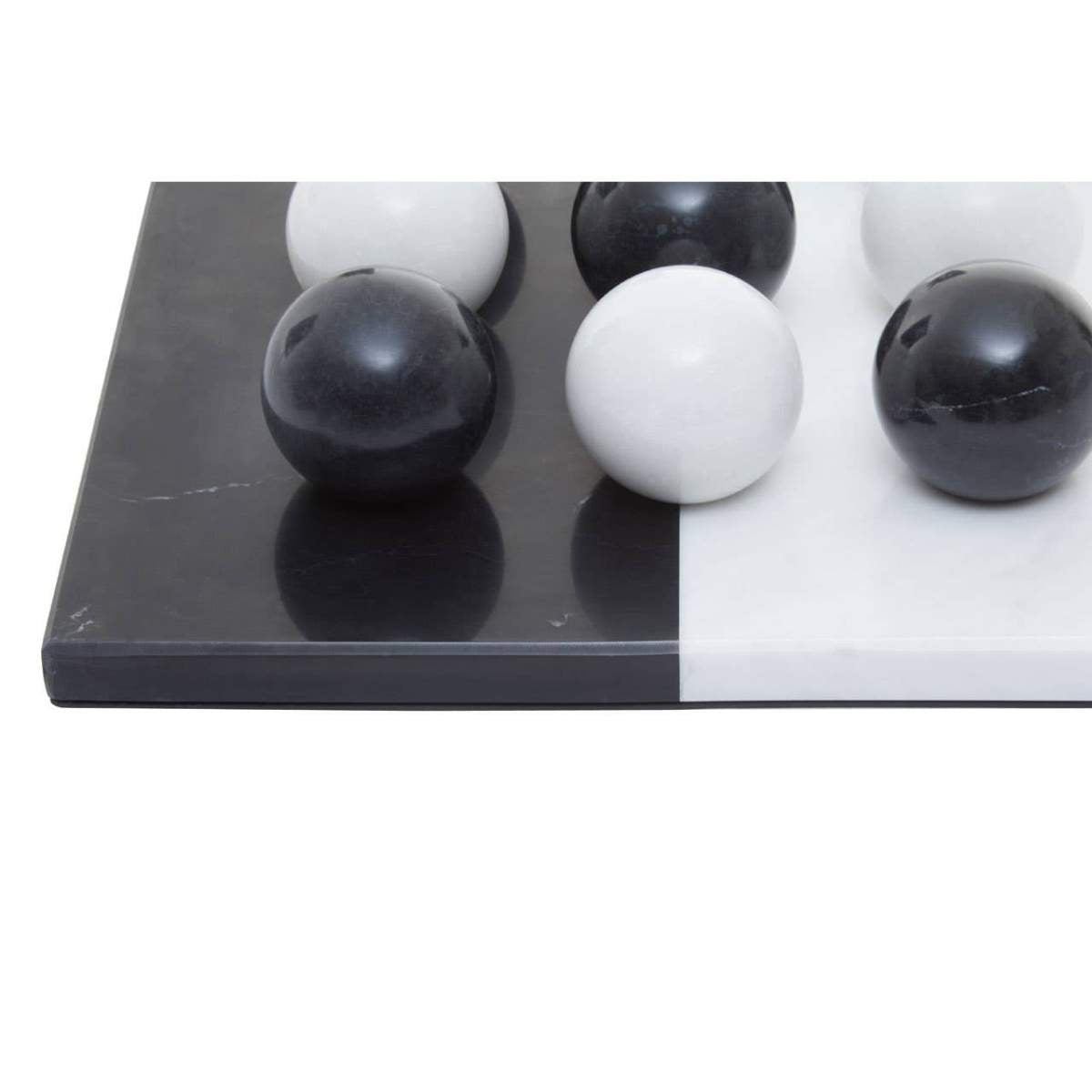 Beaumonde Home Flos Black And White Tic Tac Toe Marble Game