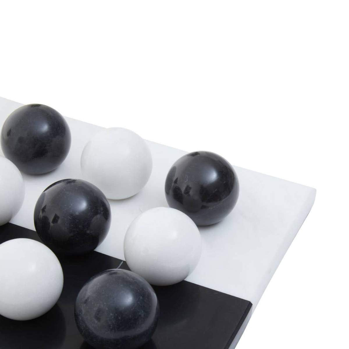Beaumonde Home Flos Black And White Tic Tac Toe Marble Game