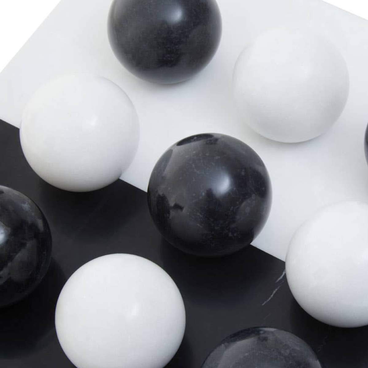 Beaumonde Home Flos Black And White Tic Tac Toe Marble Game
