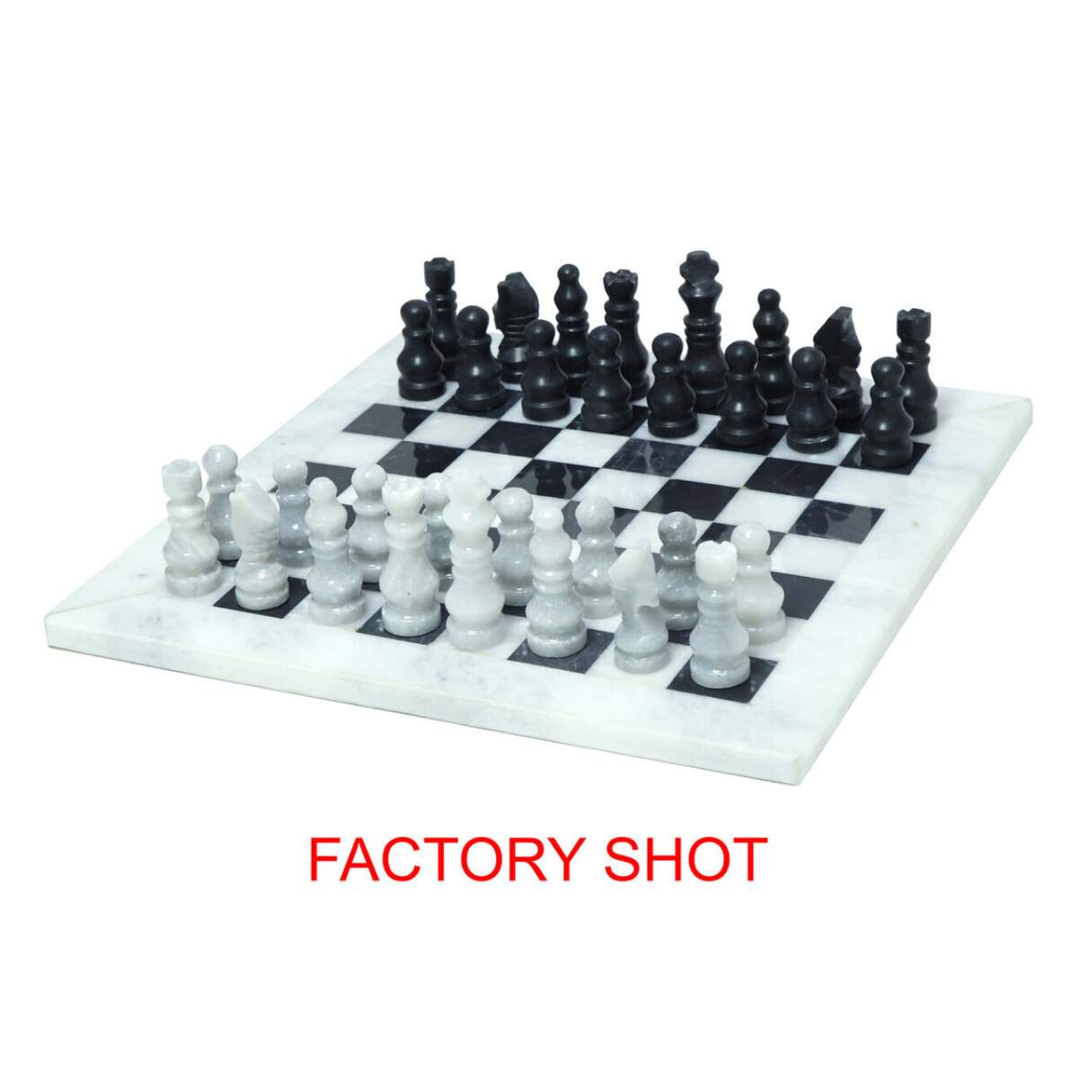 Beaumonde Home Flos White and Black Marble Chess Set