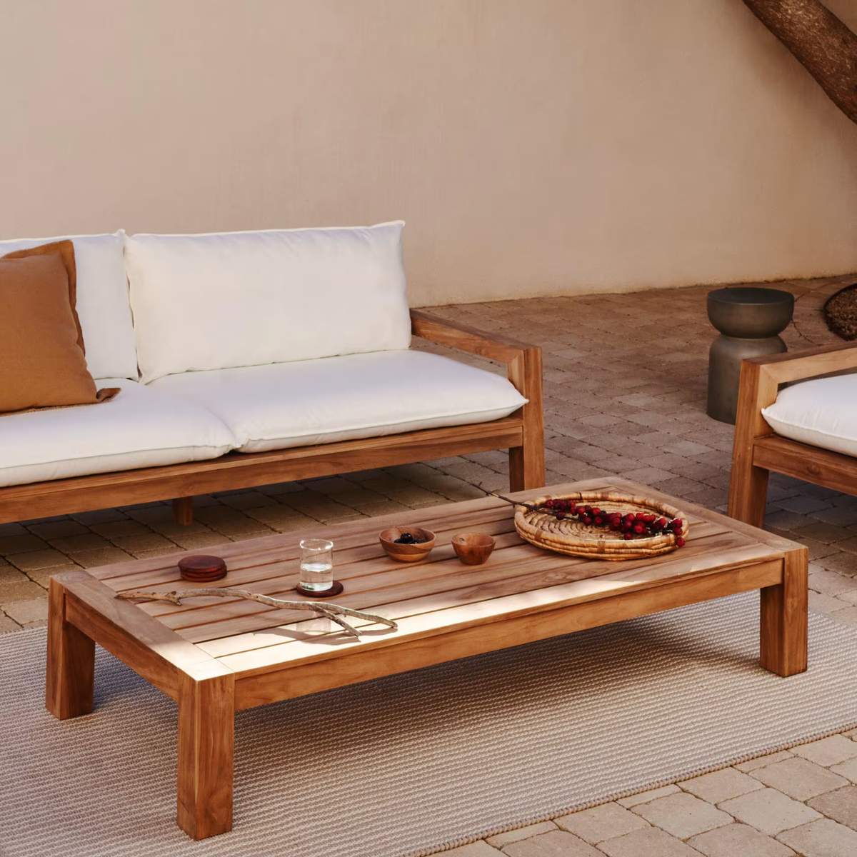 Kave Home Forcanera coffee table in solid teak, 150 x 71 cm