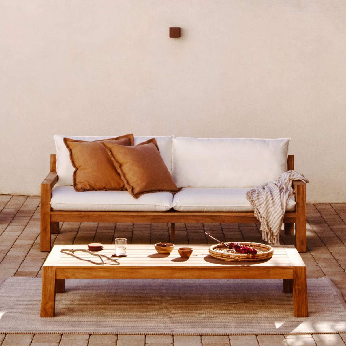 Kave Home Forcanera coffee table in solid teak, 150 x 71 cm