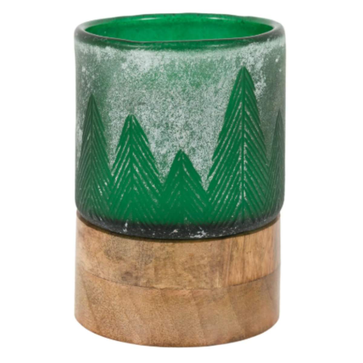 Gallery Direct Forest Glass Candle Jar Green