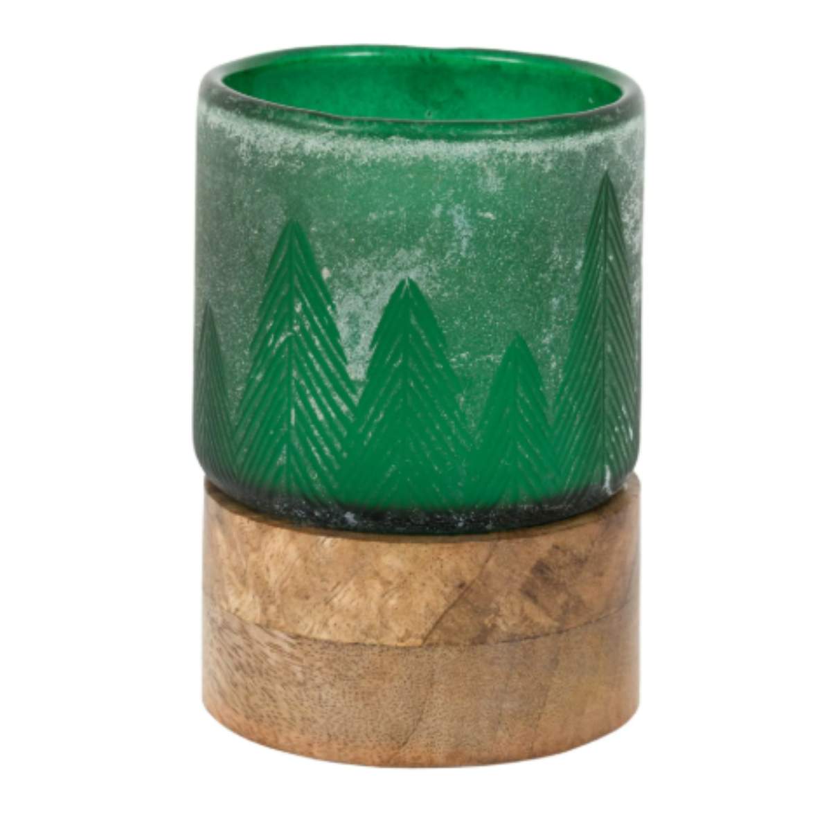 Gallery Direct Forest Glass Candle Jar Green