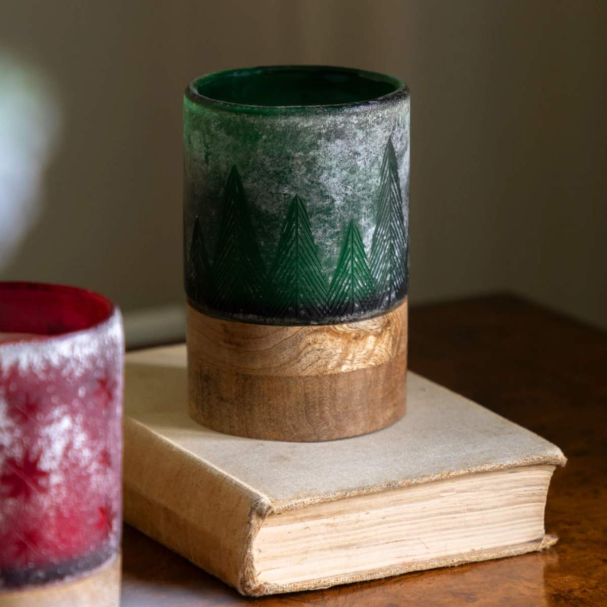 Gallery Direct Forest Glass Candle Jar Green