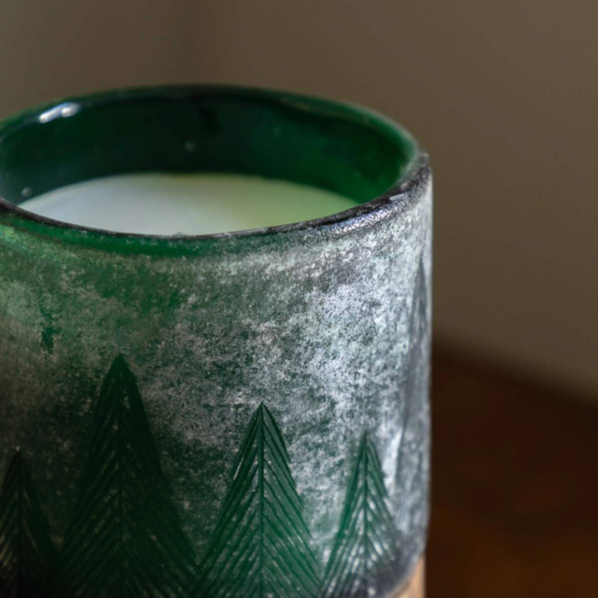 Gallery Direct Forest Glass Candle Jar Green