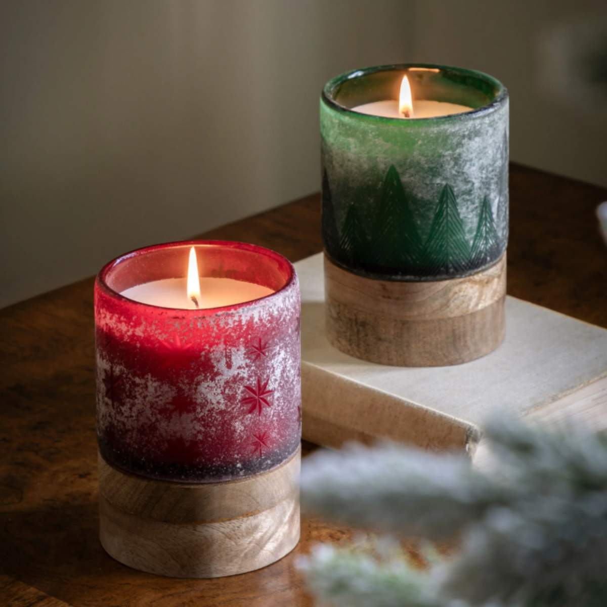 Gallery Direct Forest Glass Candle Jar Green