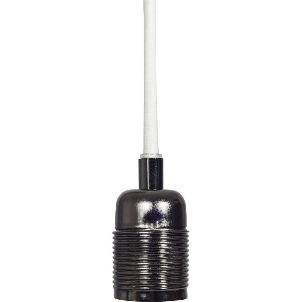 Frama E27 Pendant Black Chrome / White Cable-Beaumonde