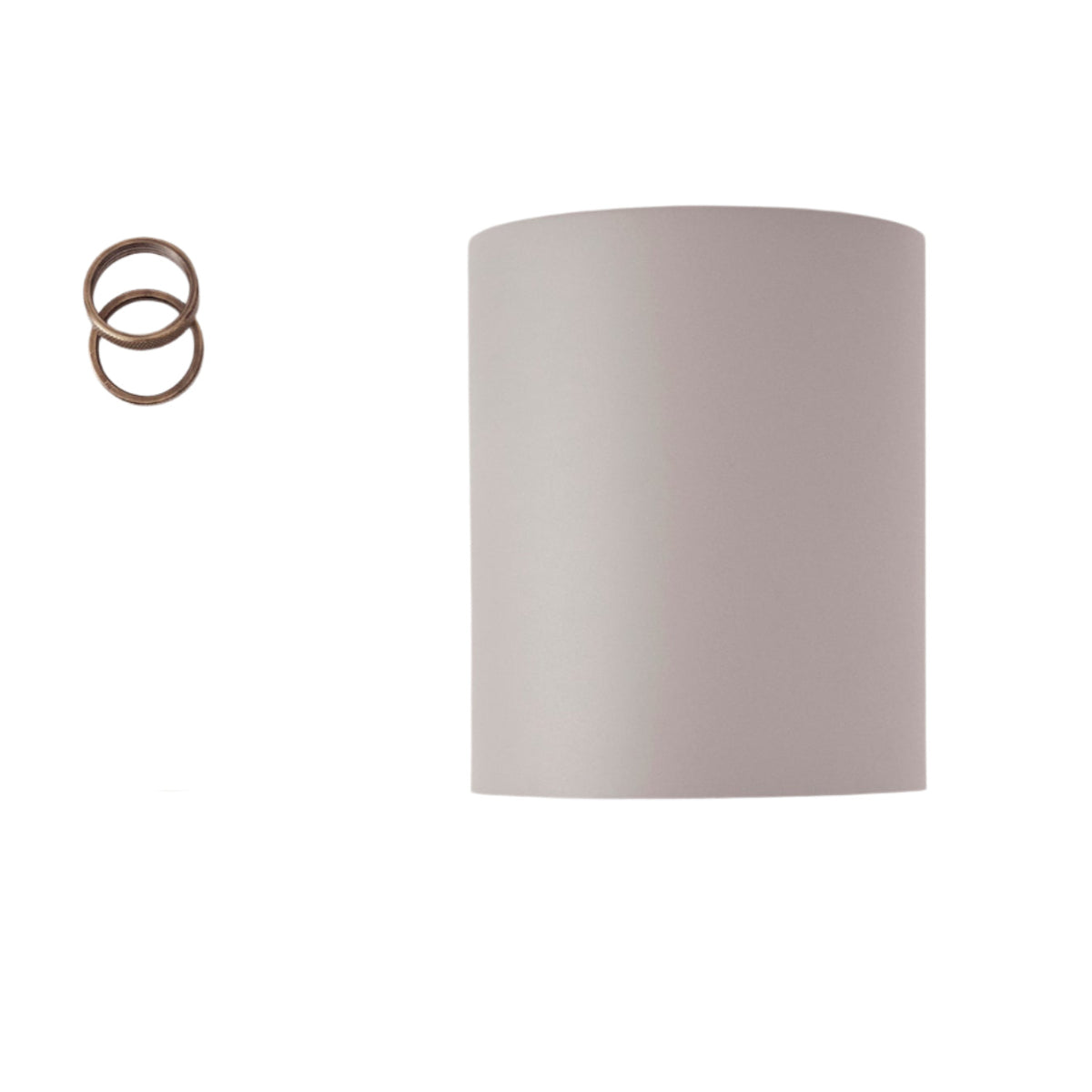 Frama Cylinder Small Grey Lampshade and rings