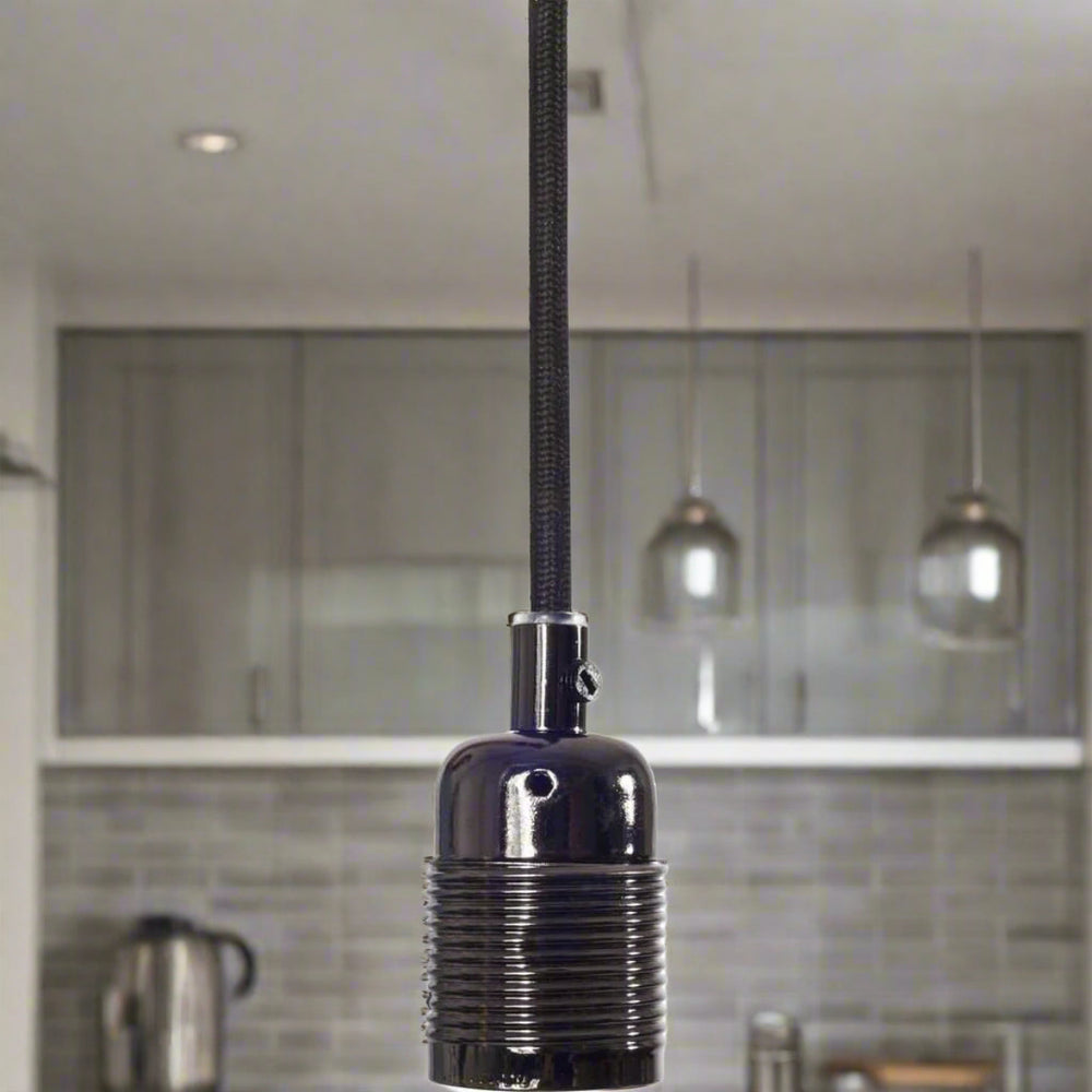 Frama E27 Pendant Black Chrome / Black Cable lifetsyle