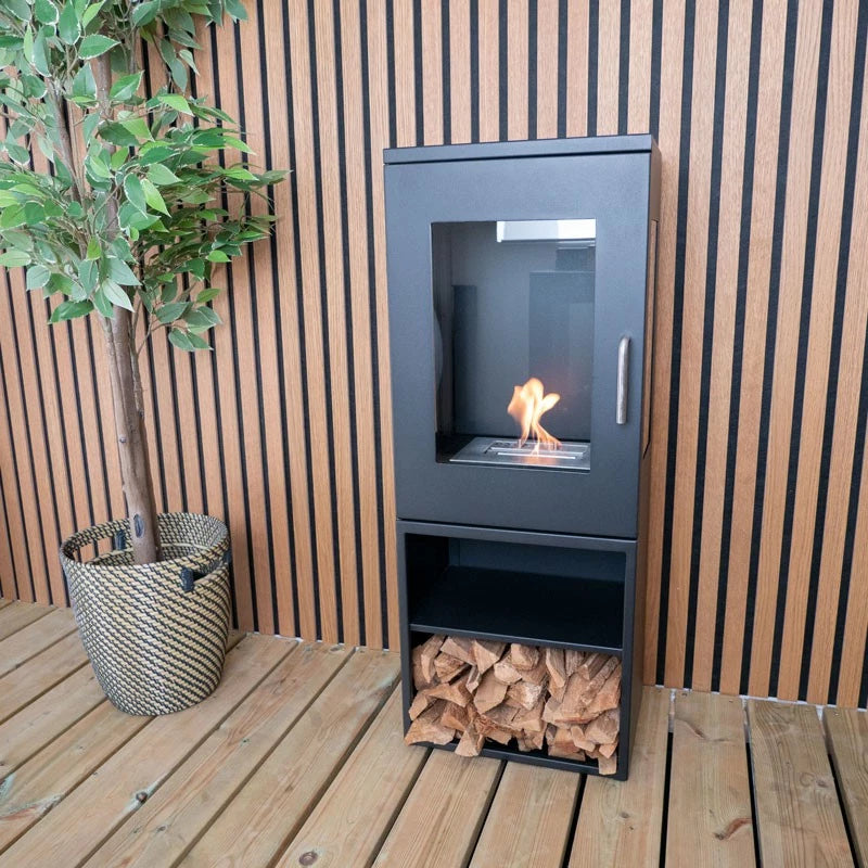 ScandiFlames Cheyenne Bioethanol Stove Fireplace - Black