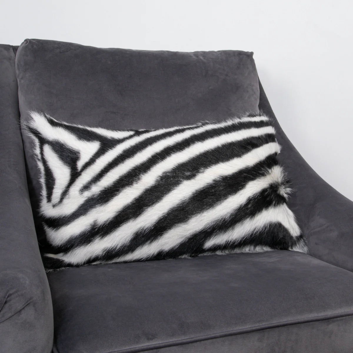 Native Home & Lifestyle Zebra Print Goatskin Cushion