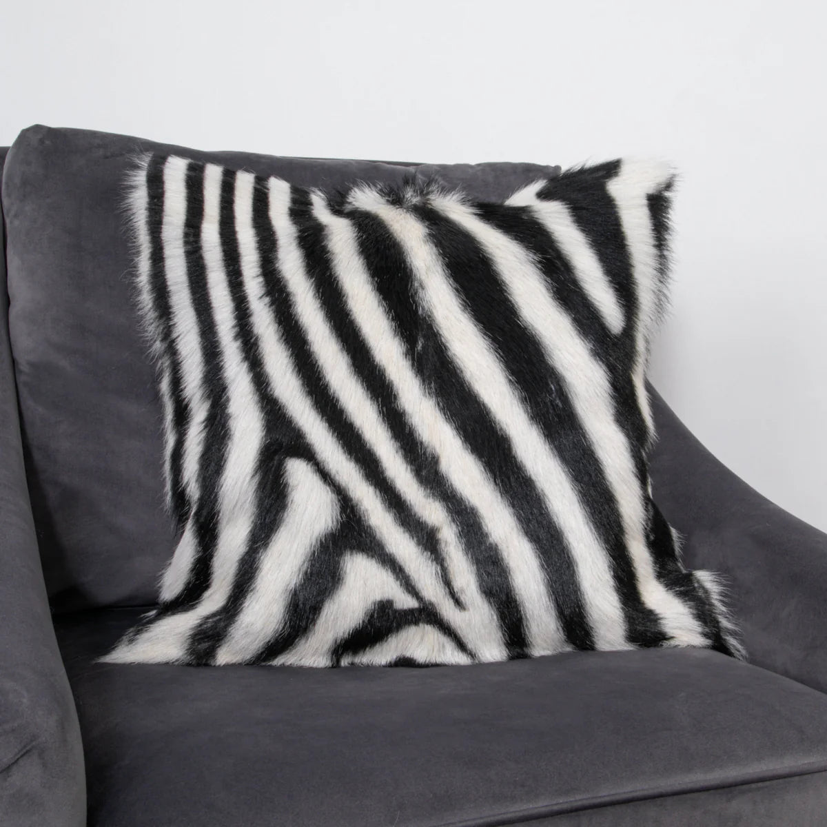 Native Home & Lifestyle Zebra Print Goatskin Cushion