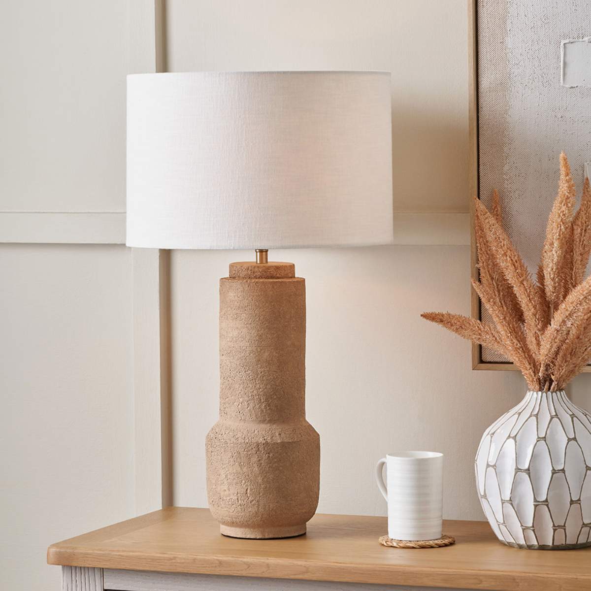 Pacific Lifestyle Gaiana Concrete Brown Stoneware Table Lamp Base