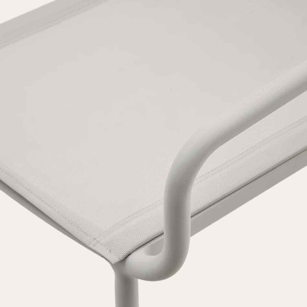 Kave Home Galdana stackable outdoor chair in aluminium with light grey painted finish