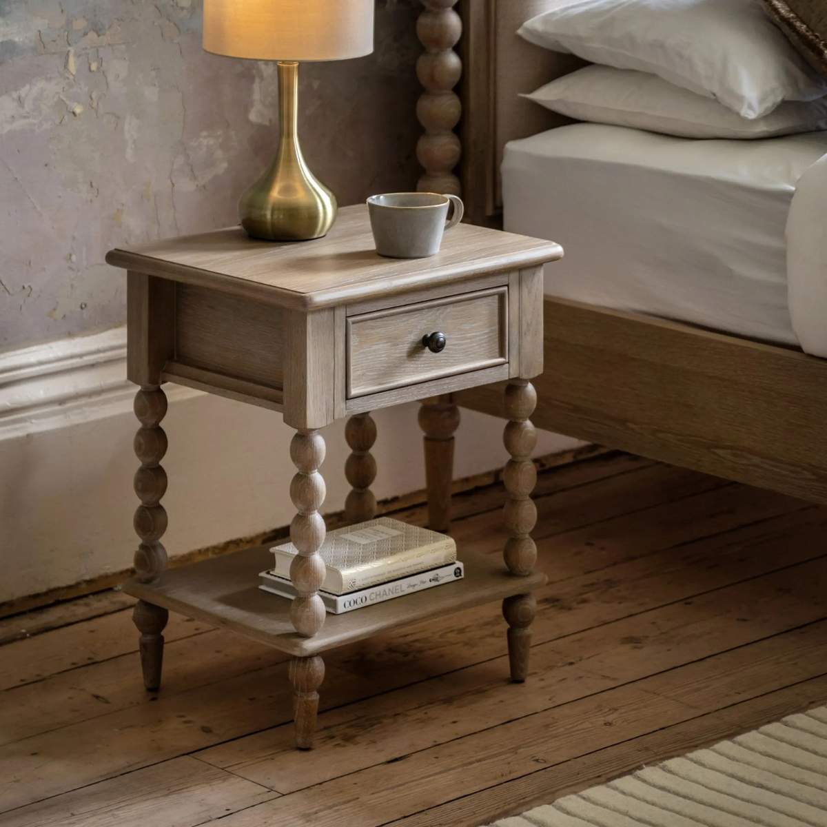 Gallery Direct Artisan 1 Drawer Bedside 470x400x600mm