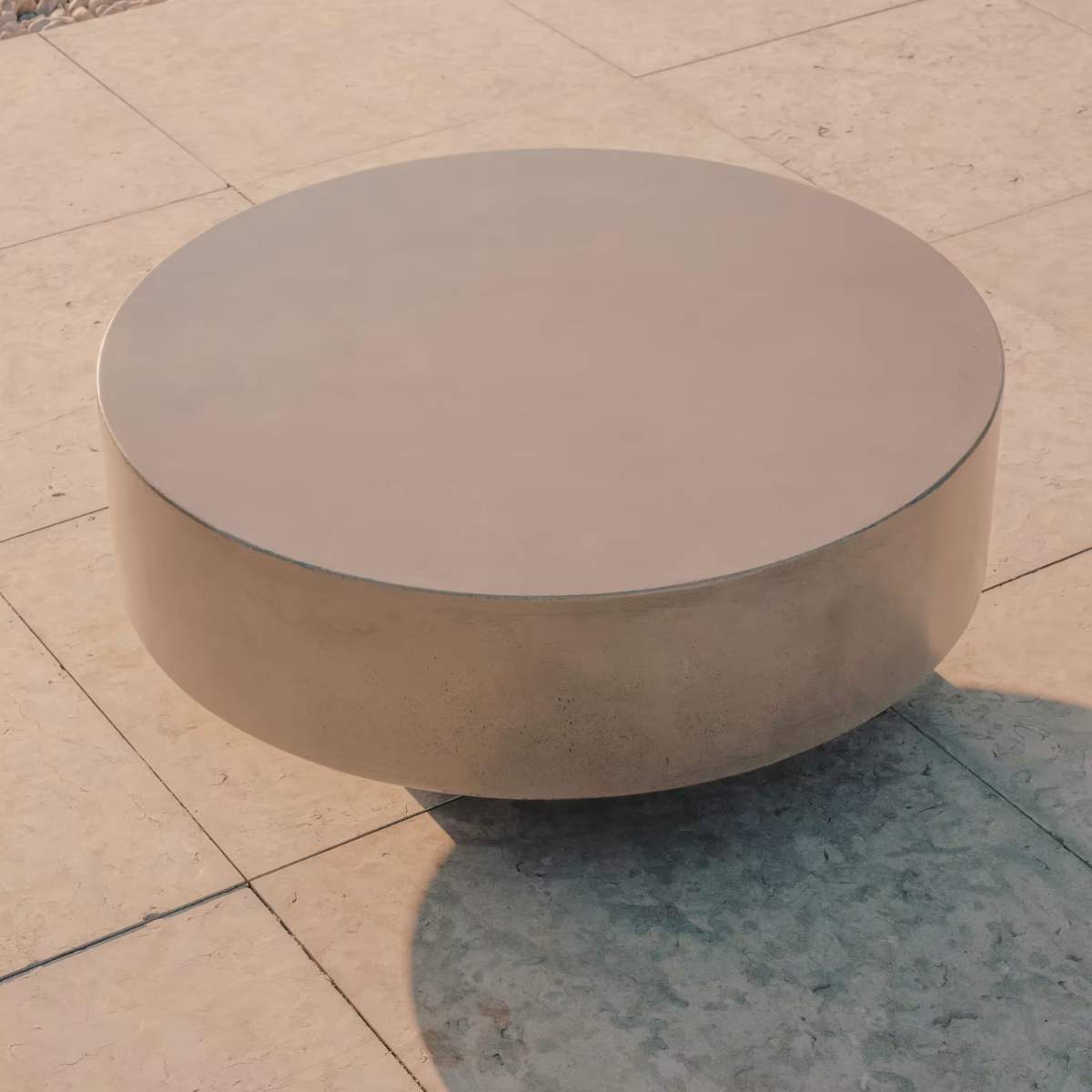 Kave Home Garbet coffee table in brown concrete Ø 80cm