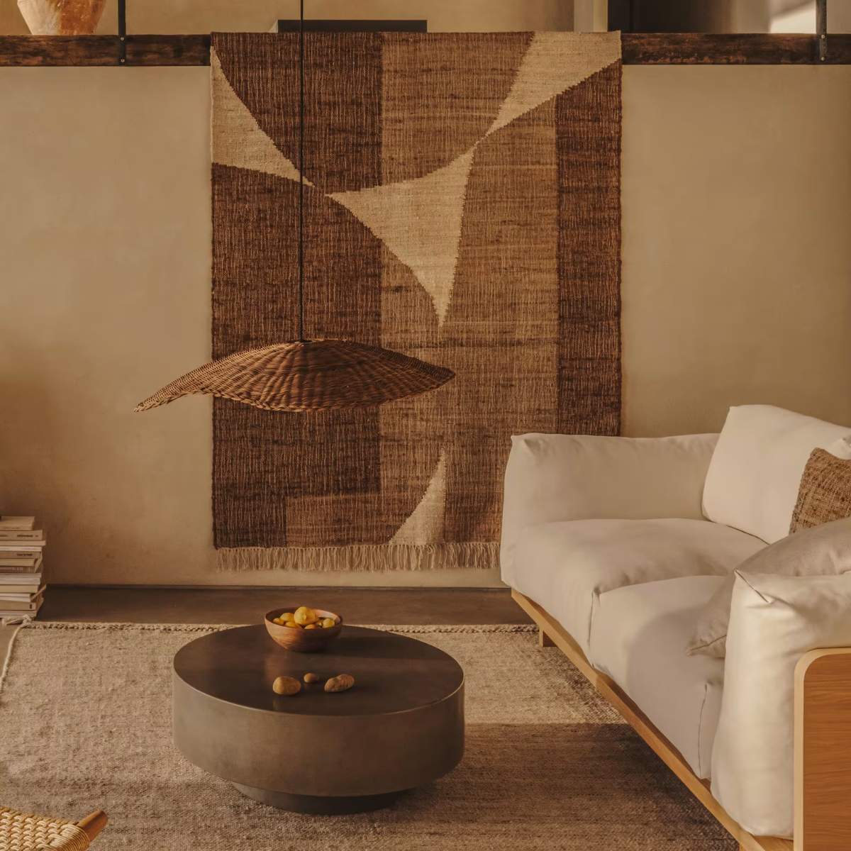 Kave Home Garbet coffee table in brown concrete Ø 80cm