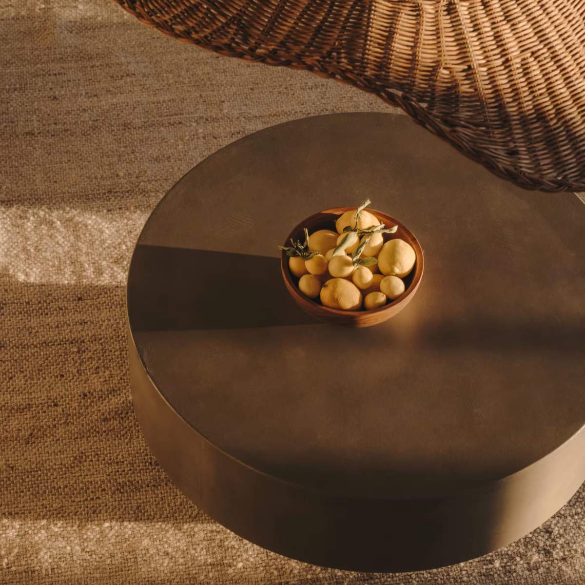 Kave Home Garbet coffee table in brown concrete Ø 80cm
