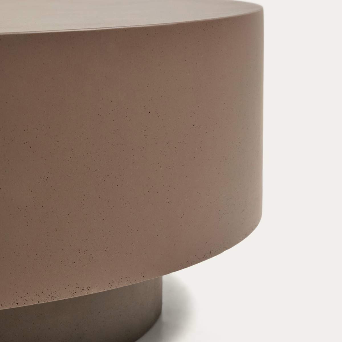 Kave Home Garbet coffee table in brown concrete Ø 80cm